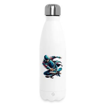 Lebendiges buntes Motiv eines Skaters - Thermosflasche 500 ml - Weiß - Vorne