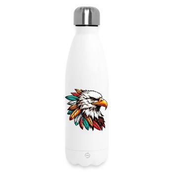 Aigle amérindien Peau rouge américaine - Bouteille isotherme 500 ml - blanc - Devant