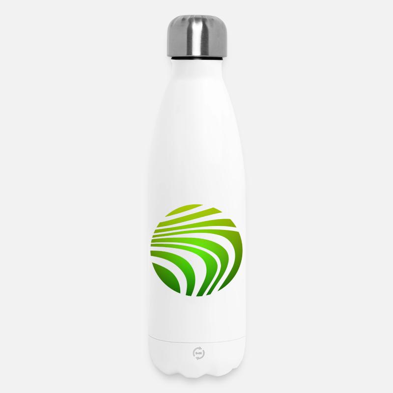 Psychedelic Pattern Green Gradient - Insulated Water Bottle 500 ml - white