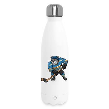 Cooler Pitbull mit Hockeyspieler Eishockey Spaß - Thermosflasche 500 ml - Weiß - Vorne