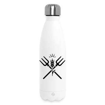 landwirtschaft bauer mistgabel logo - Thermosflasche 500 ml - Weiß - Vorne