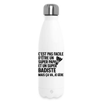 Badminton – Super Papa Badiste - Bouteille isotherme 500 ml - blanc - Devant