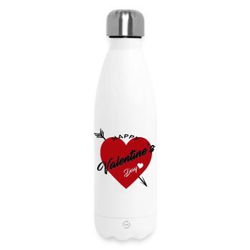 Valentine's Day Heart Font Design - Insulated Water Bottle 500 ml - white - Front