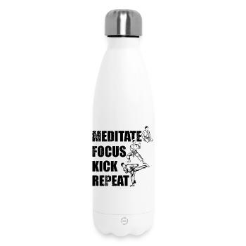Motivational karate saying - Insulated Water Bottle 500 ml - white - Front
