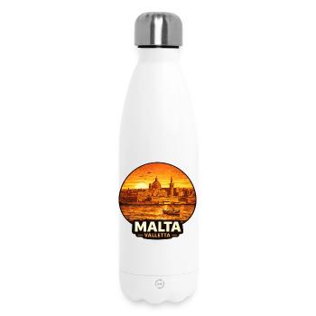 Malta Valletta Skyline Sonnenuntergang - Thermosflasche 500 ml - Weiß - Vorne