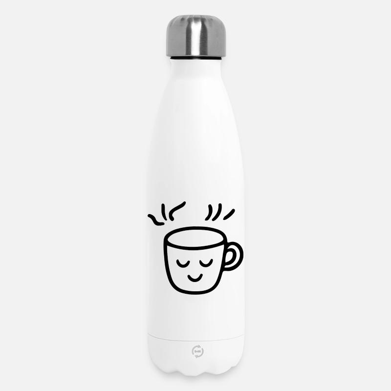 Kaffeetasse Kaffeejunkie Morgenmuffel - Thermosflasche 500 ml - Weiß