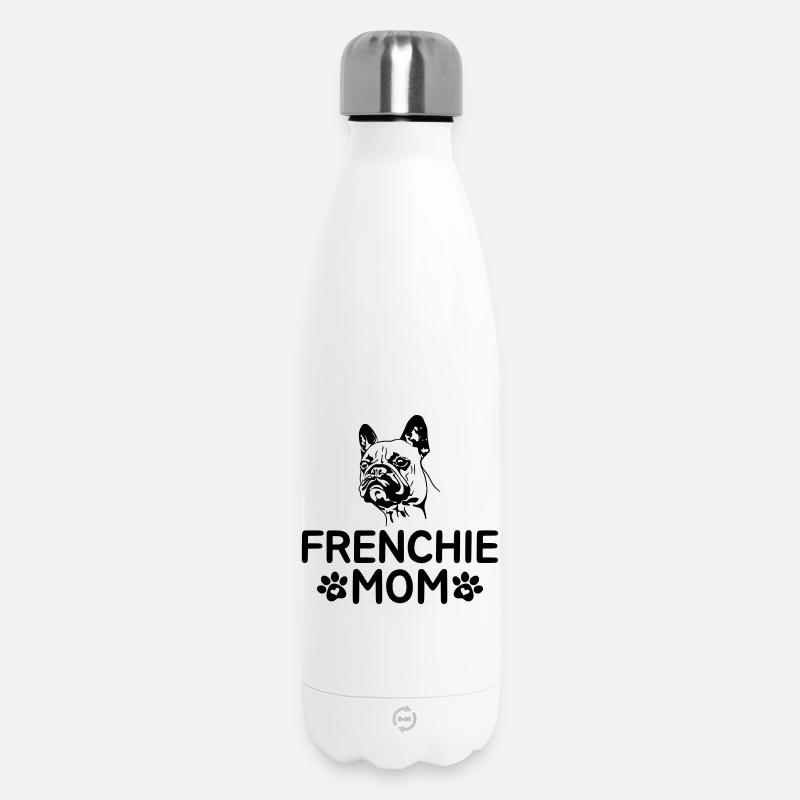 Frenchie Mom - Insulated Water Bottle 500 ml - white