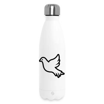 Taube Kontur Umriss Friedenssymbol - Thermosflasche 500 ml - Weiß - Vorne