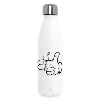 Peow Peow - Anglerhand - Nokidding-Fishing - Thermosflasche 500 ml - Weiß - Vorne
