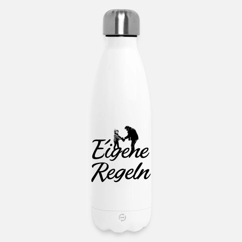 Vater und Kind Silhouette - Thermosflasche 500 ml - Weiß