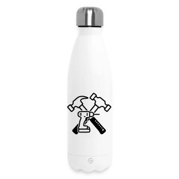Werkzeug Hämmer Bohrer Outline - Thermosflasche 500 ml - Weiß - Vorne