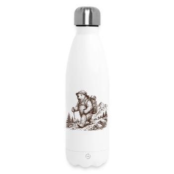 Cool Bear Hiking Outdoor Motif - Insulated Water Bottle 500 ml - white - Front