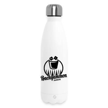 Junkie du backgammon | Jeu de société | Don - Bouteille isotherme 500 ml - blanc - Devant