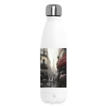 Paris in the rain - Insulated Water Bottle 500 ml - white - Front