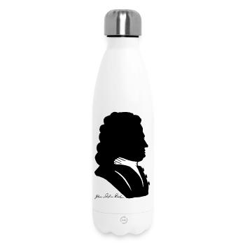 Johann Sebastian Bach Schattenriss + Unterschrift - Thermosflasche 500 ml - Weiß - Vorne