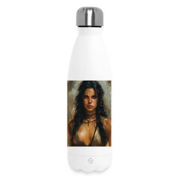Poster Illustration Kriegerin - Thermosflasche 500 ml - Weiß - Vorne