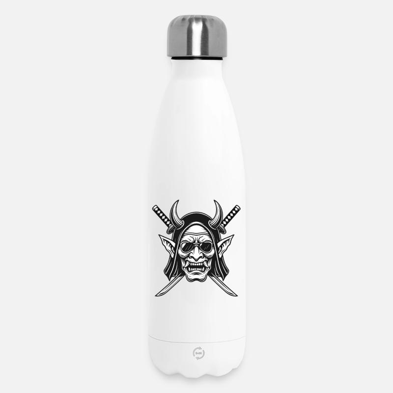 Dämonenkopf und Schwerter Logo - Thermosflasche 500 ml - Weiß