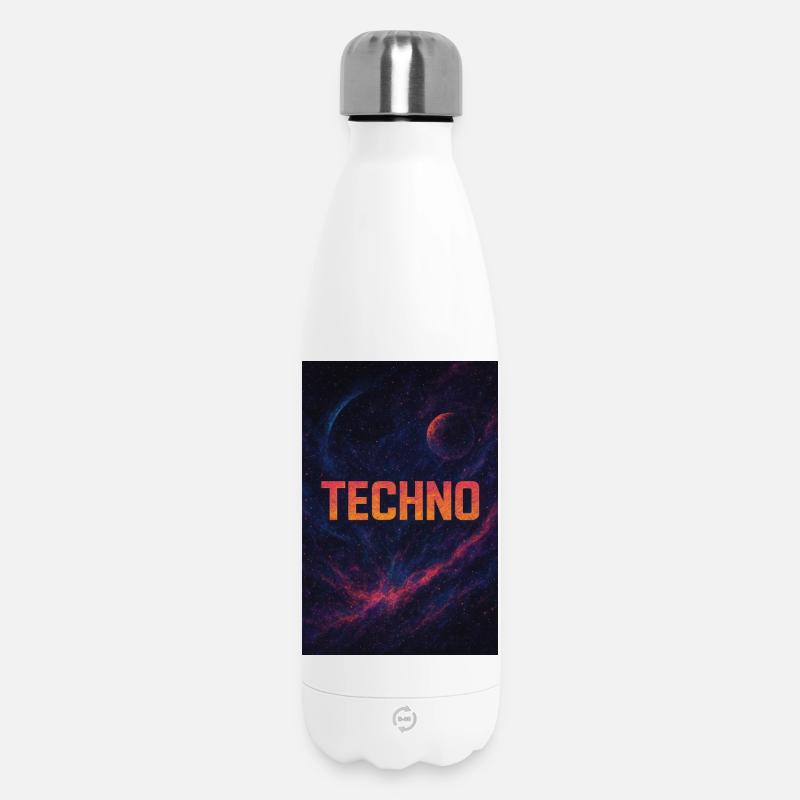 Futuristic Space Techno Design - Insulated Water Bottle 500 ml - white