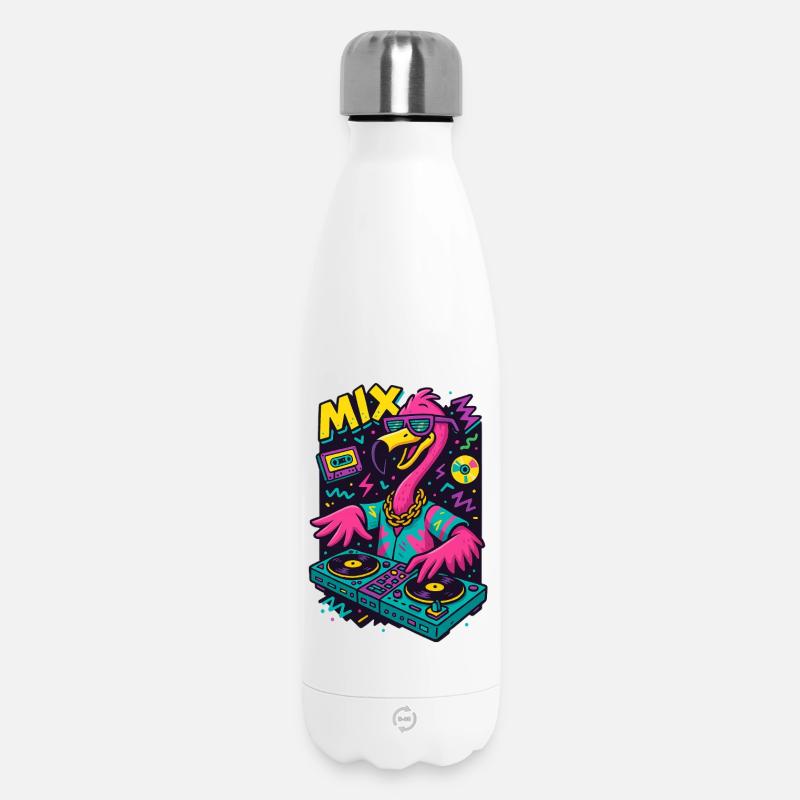 Flamant rose néon - Bouteille isotherme 500 ml - blanc