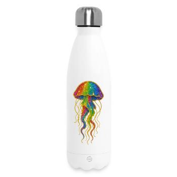 Glitzernder Regenbogenqualle Print - Thermosflasche 500 ml - Weiß - Vorne