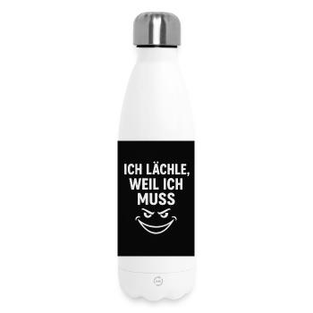 Humorous slogan with a mischievous smile - Insulated Water Bottle 500 ml - white - Front