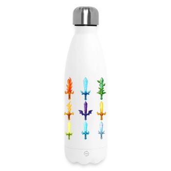 Colorful Fantasy Swords Design - Insulated Water Bottle 500 ml - white - Front