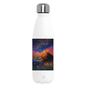 Mondstern im Blütenfeld - Thermosflasche 500 ml - Weiß - Vorne