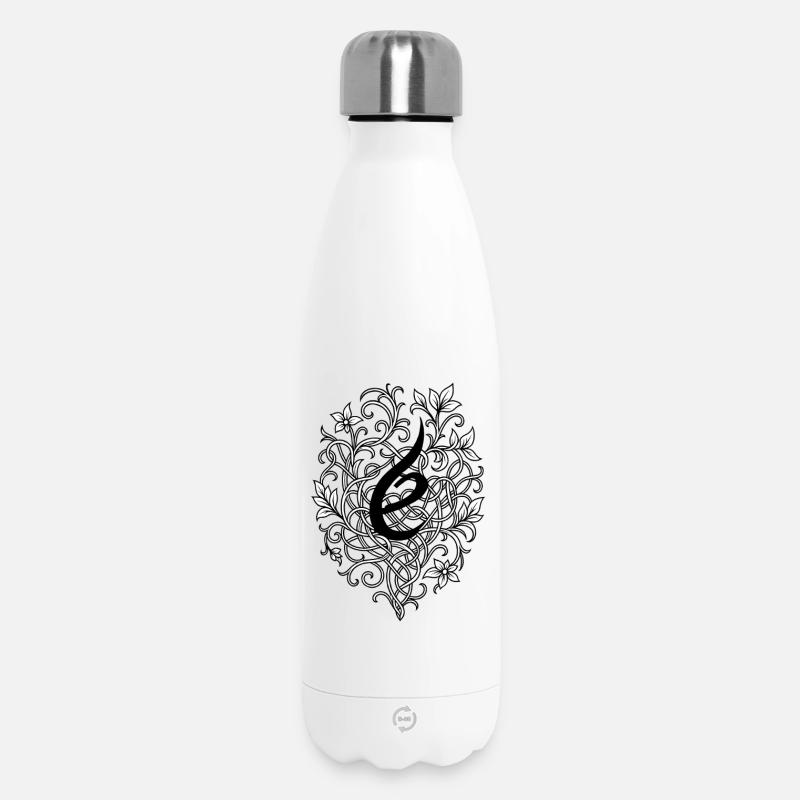 Verzierte_Blume_um_den_Buchstaben__e_ - Bouteille isotherme 500 ml - blanc