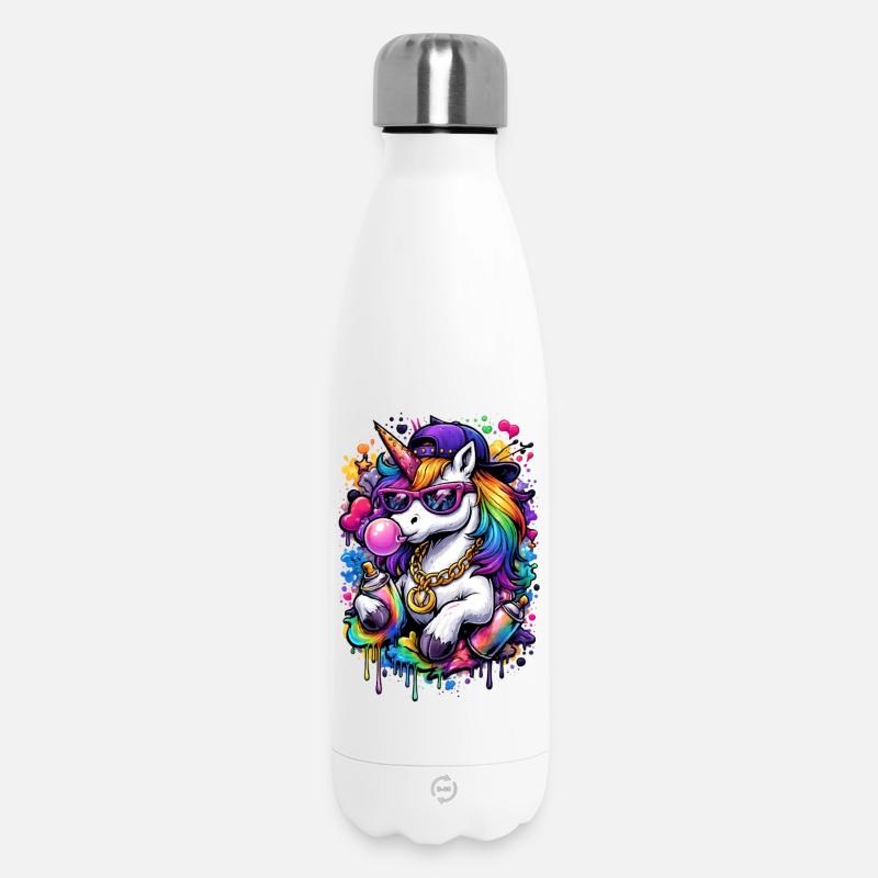 Pop Art Unicorn - Thermosflasche 500 ml - Weiß