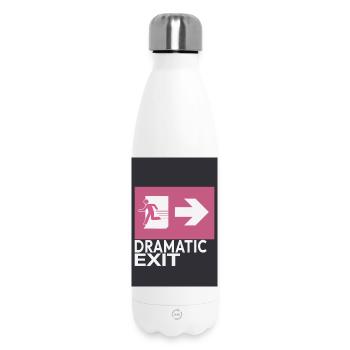 Dramatic Exit Minimal Poster Humor Grafik - Thermosflasche 500 ml - Weiß - Vorne