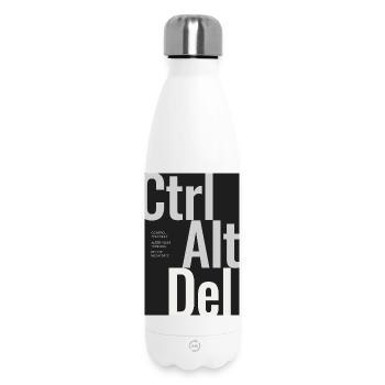 CTRL ALT DEL – Affiche typographique Minimal Design - Bouteille isotherme 500 ml - blanc - Devant