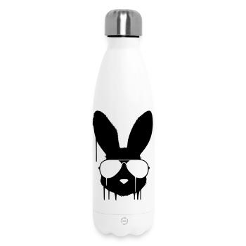 Graffiti des lunettes de lapin cool - Bouteille isotherme 500 ml - blanc - Devant