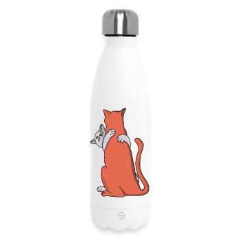 Zwei Katzen umarmen Freundschaft - Thermosflasche 500 ml - Weiß - Vorne