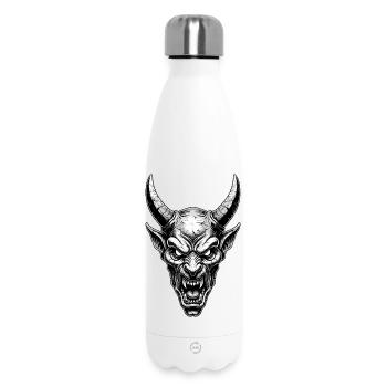Dämonisches Gehörntes Masken-Teufelstotem Schwarz-Weiß - Thermosflasche 500 ml - Weiß - Vorne
