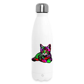 Katze - Thermosflasche 500 ml - Weiß - Vorne