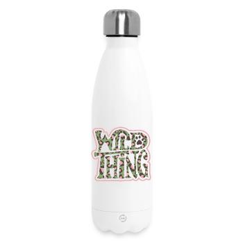 Wild Thing – Camo-Print Schriftzug - Thermosflasche 500 ml - Weiß - Vorne