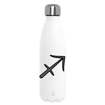 Sagittarius Zodiac Sign Symbol Black & Gray - Insulated Water Bottle 500 ml - white - Front