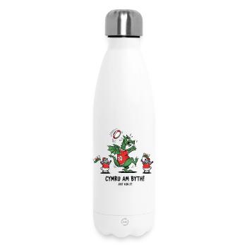 Walisisches Rugby-Drachenfest - Thermosflasche 500 ml - Weiß - Vorne