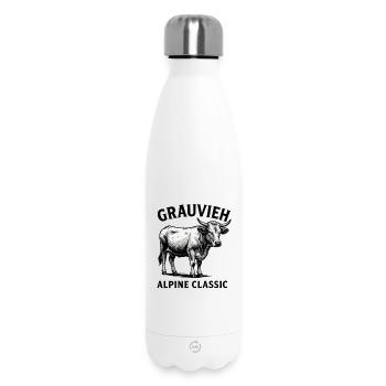 Grauvieh Alpine Classic Kuh Shirt - Thermosflasche 500 ml - Weiß - Vorne