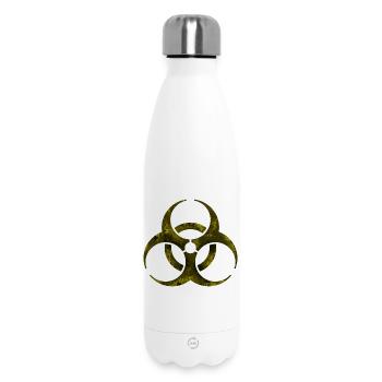 Yellow Biohazard Symbol - Insulated Water Bottle 500 ml - white - Front