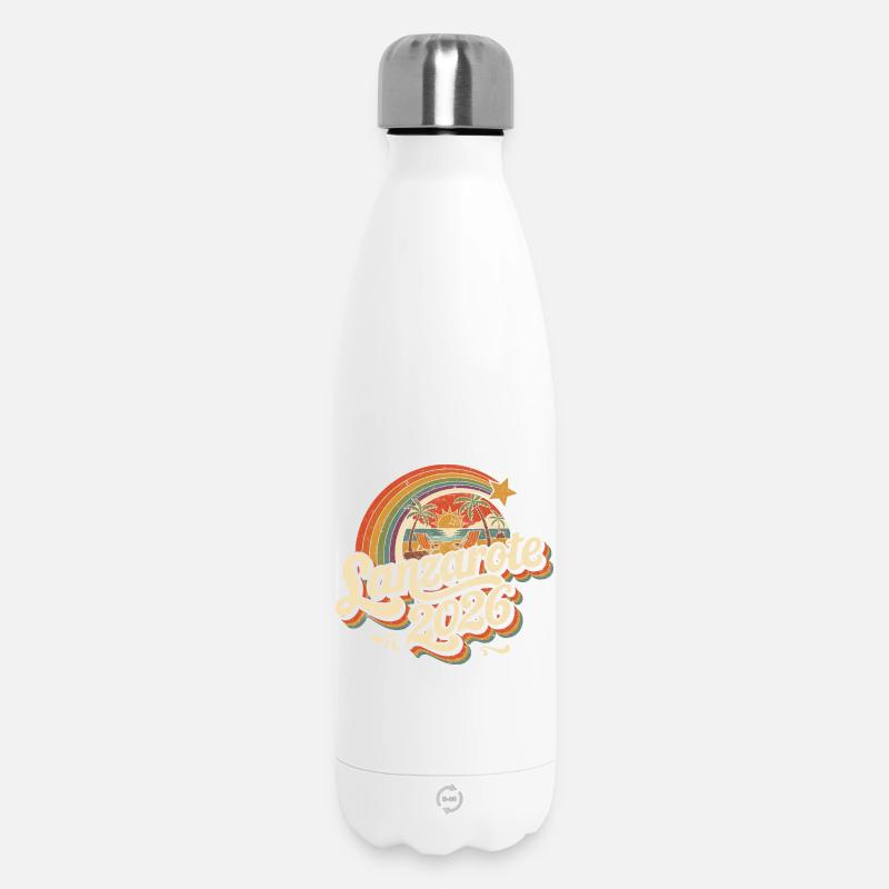 Lanzarote 2026 Beach Retro - Bouteille isotherme 500 ml - blanc