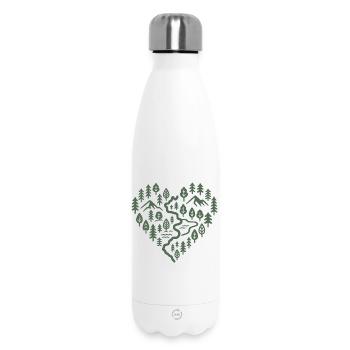 Wandern Herz mit Berg- und Waldlandschaft  - Thermosflasche 500 ml - Weiß - Vorne