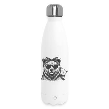 Mama Bear and Baby - Insulated Water Bottle 500 ml - white - Front