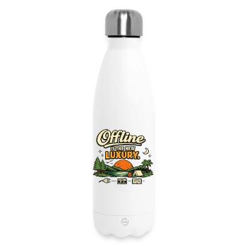 Offline ist der neue Luxus - Thermosflasche 500 ml - Weiß - Vorne