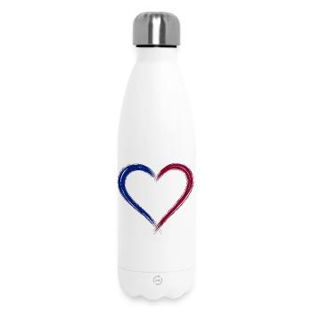 Heart is blau and scarlet - Insulated Water Bottle 500 ml - white - Front