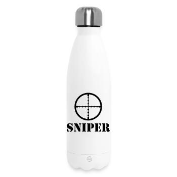 sniper t shirt design Scharfschuetze sniper - Insulated Water Bottle 500 ml - white - Front
