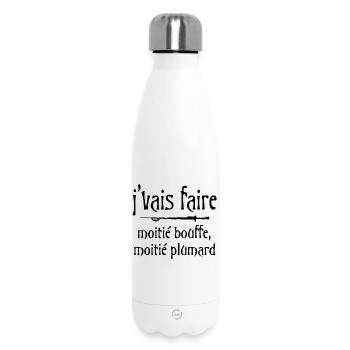 J'vais faire moitié bouffe moitié plumard Citation - Bouteille isotherme 500 ml - blanc - Devant
