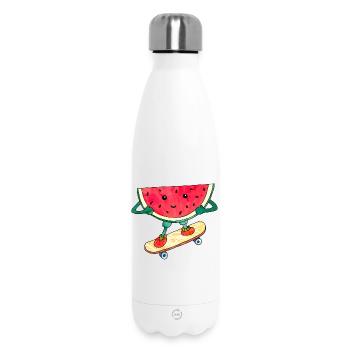 Skater Melon skateboard douce illustration cool - Bouteille isotherme 500 ml - blanc - Devant