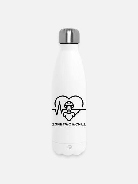 Zone Zwei & Chill Radfahrerherz - Thermosflasche 500 ml - Weiß