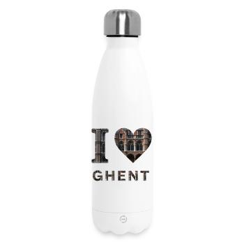 I Love Ghent – Gothic Architectural Design - Insulated Water Bottle 500 ml - white - Front